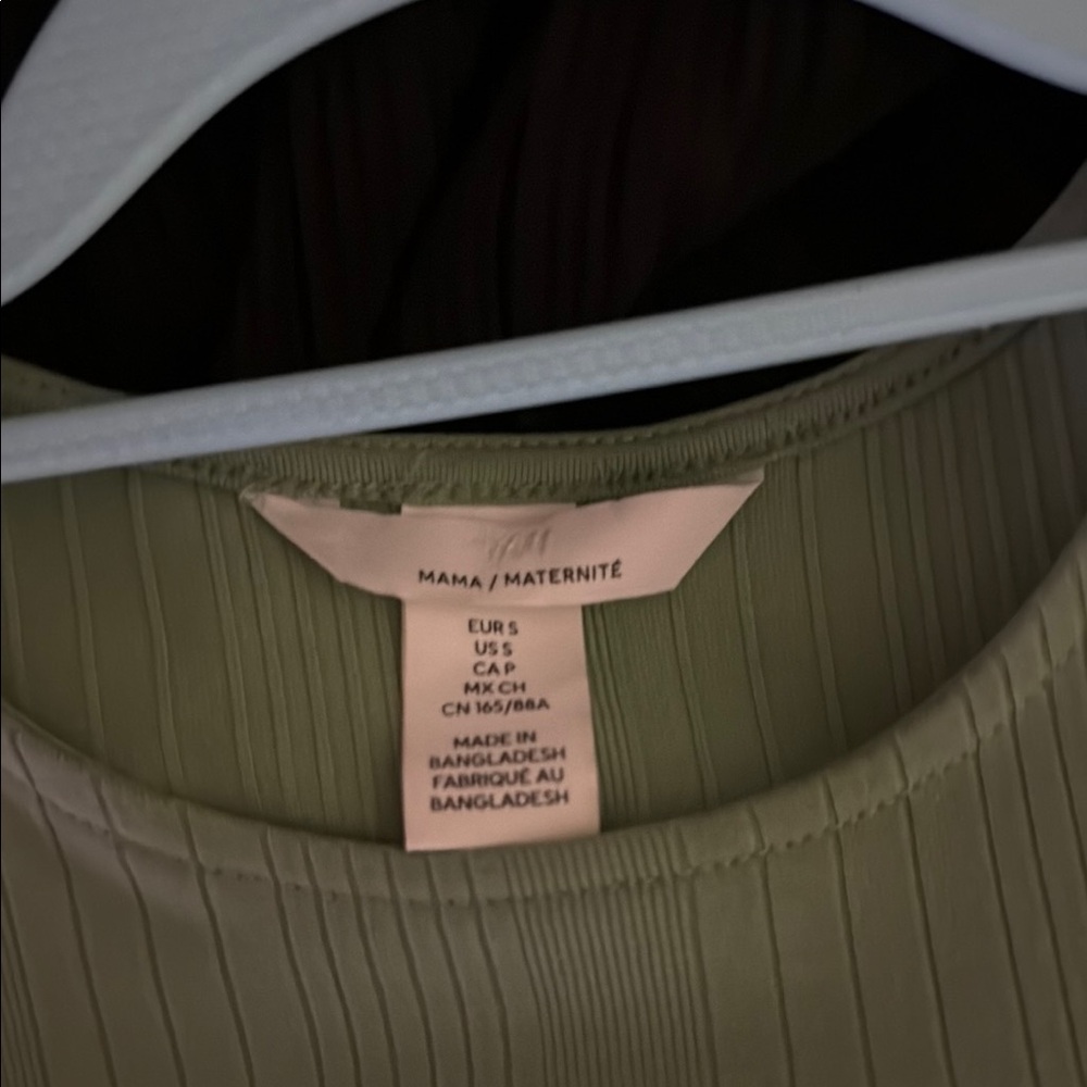 H&M Olive Green Maternity Midi Dress